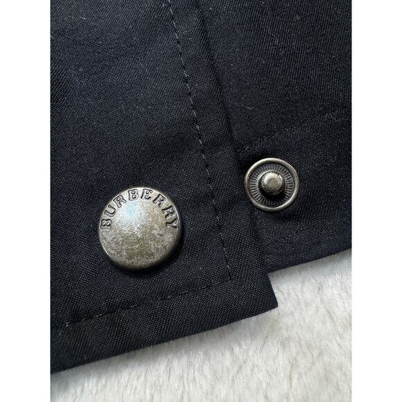 Burberry VTG Black Nova Check Removable Hood Rain Jacket Women’s Large - Picture 2 of 10